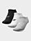 HJL22-JSOD001 COLD LIGHT GREY MELANGE+WHITE+DEEP BLACK Ponožky